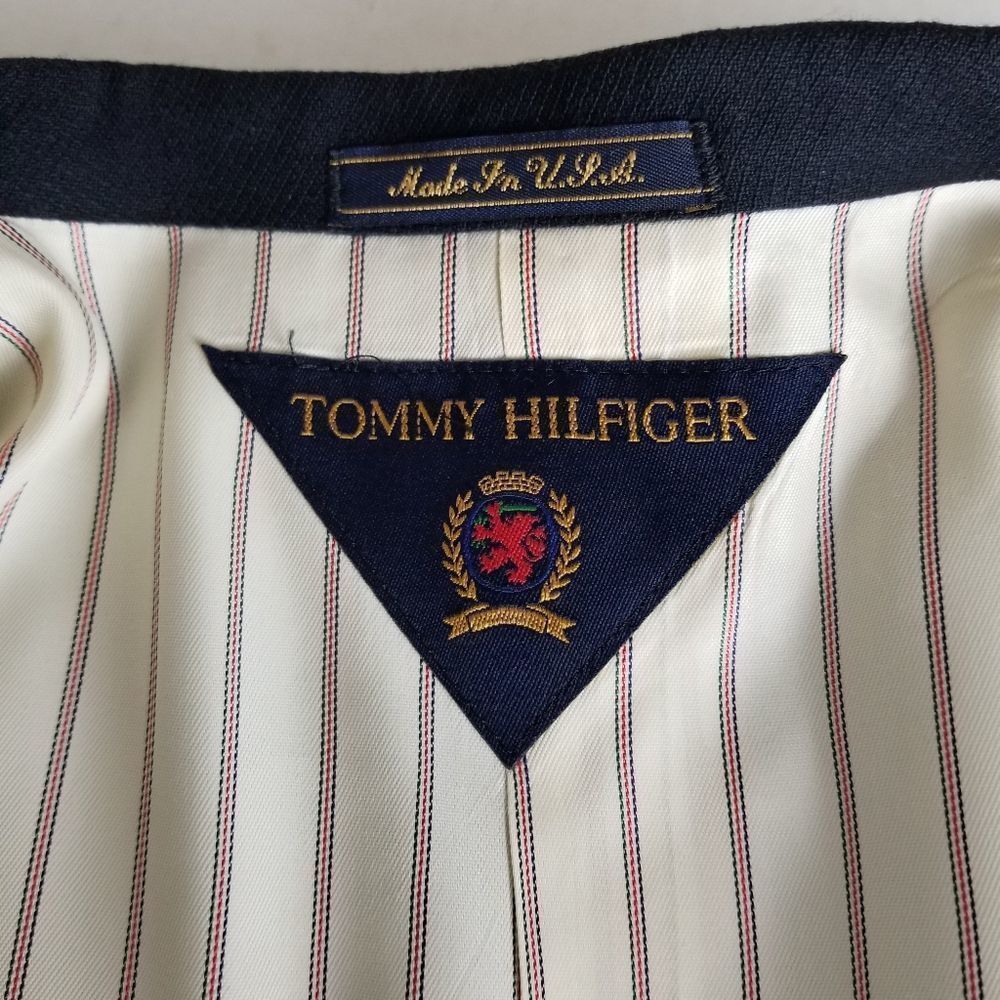 Tommy Hilfiger Dark Blue Wool 3 Button Sport Coat Blazer Jacket - Picture 10 of 14